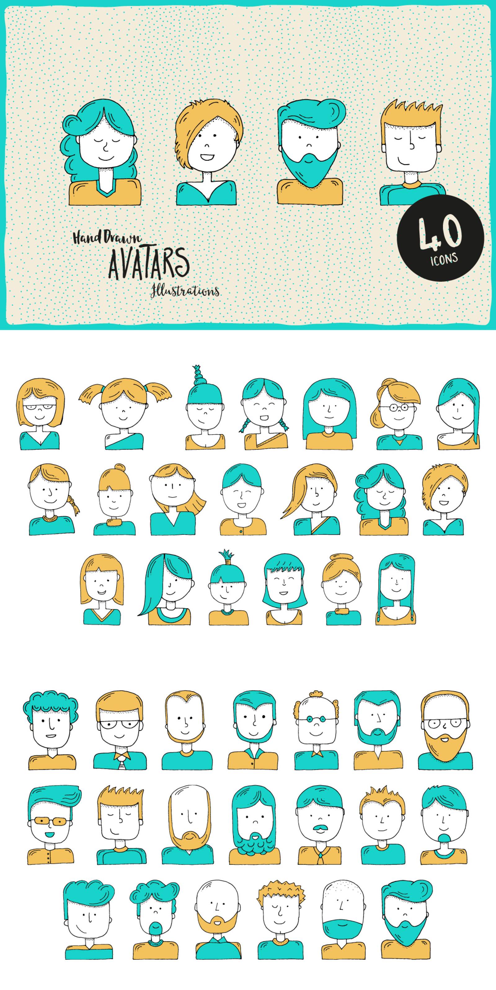 Hand-Illustrated Avatars